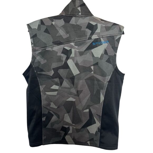 Spyder Men's Black and Gray Vest Full Zip Blue Trim Size Medium - Picture 2 of 9